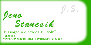 jeno stancsik business card